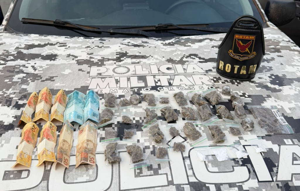 Rotam prende homem com maconha e cocaína após abordagem em Cuiabá