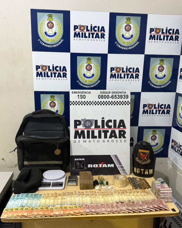 Rotam prende homem com drogas e R$ 6,3 mil em dinheiro em Cuiabá