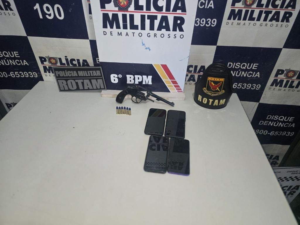 Polícia Militar prende cinco faccionados e apreende revólver após tentativa de homicídio