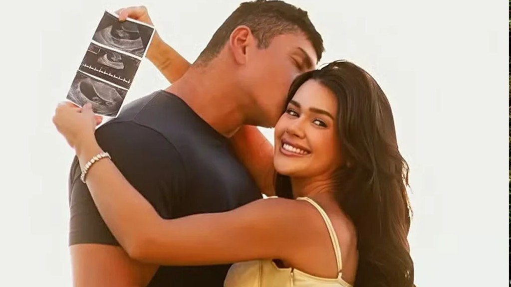 Franciny Ehlke exibe barriga aos 3 meses de gravidez em vídeo: ‘O amor que começou’