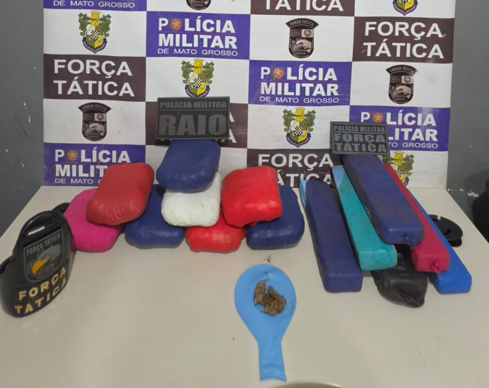 Força Tática prende mulher com 11 quilos de drogas em Rondonópolis