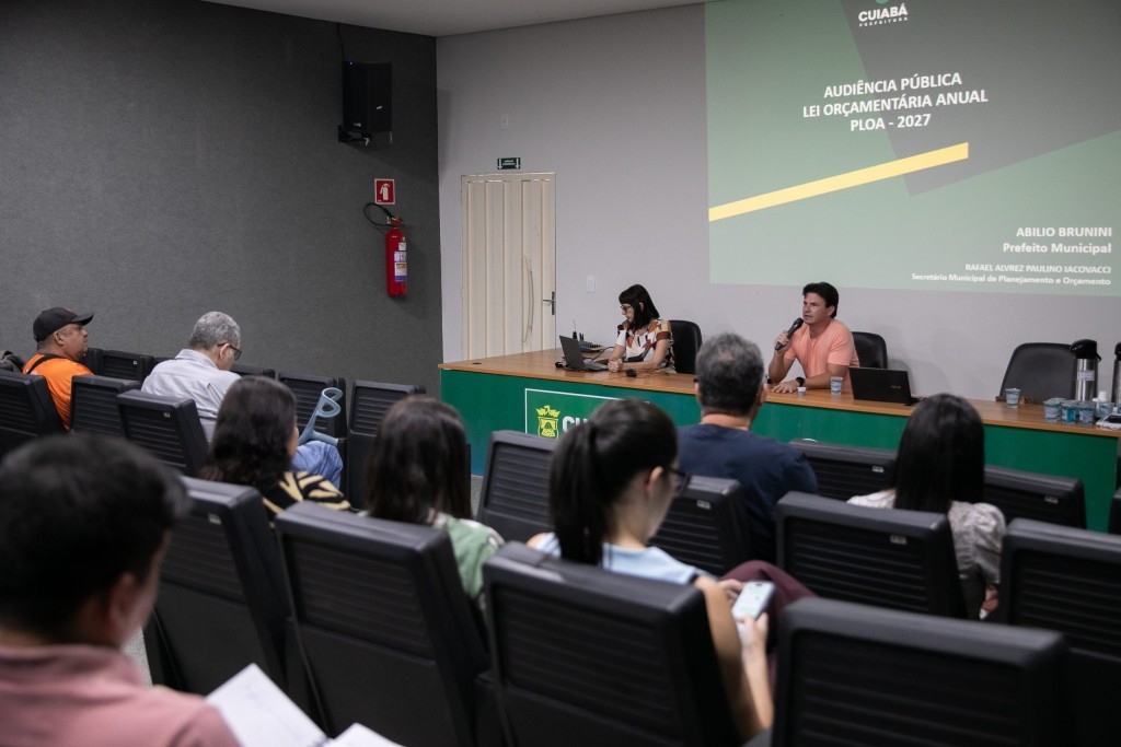 Audiência pública debate prioridades e cenário de receitas para o orçamento de Cuiabá em 2027