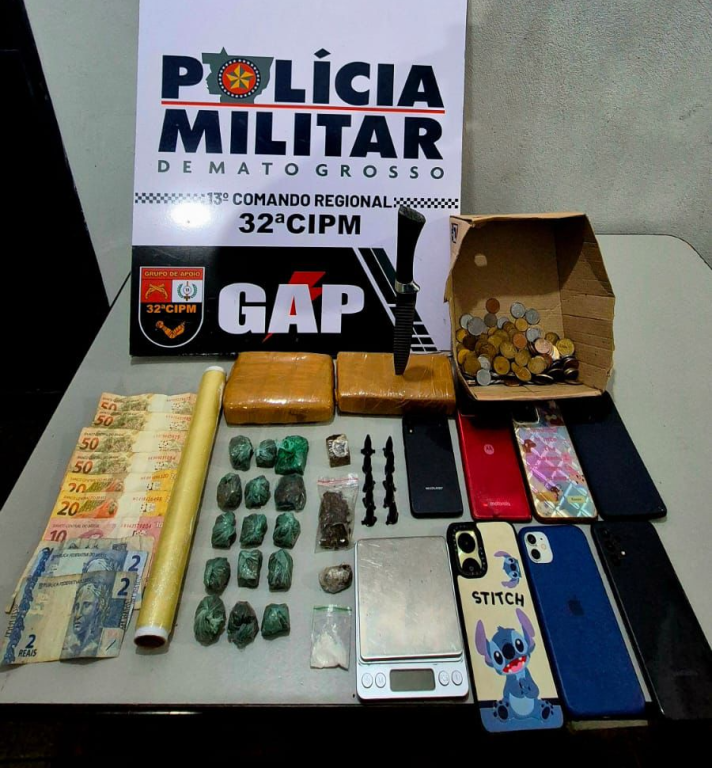 Quatro faccionados são presos em flagrante pela PM por tráfico de drogas