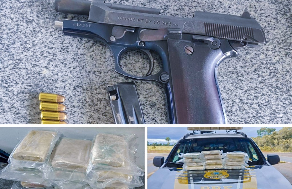 PRF apreende skunk, pistola e munições em fiscalizações na BR-070 em Poconé