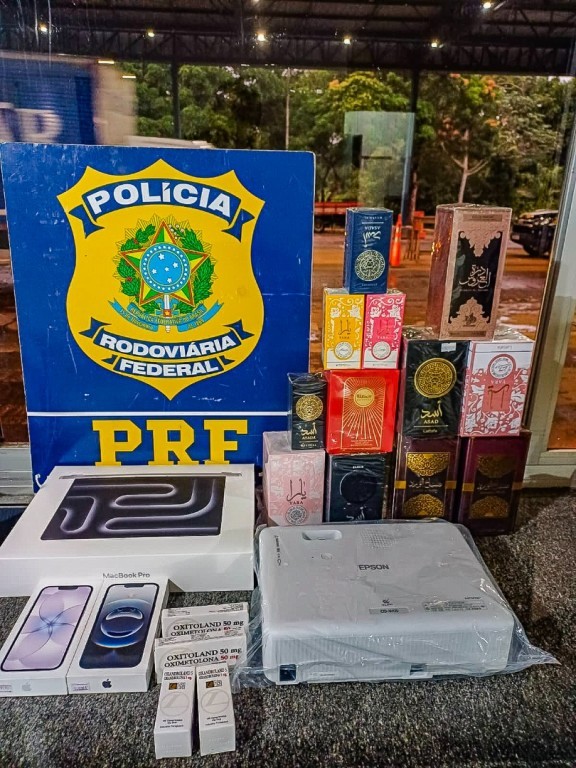 PRF apreende medicamentos de uso controlado e mercadorias irregulares na BR-070 em Cáceres (MT)