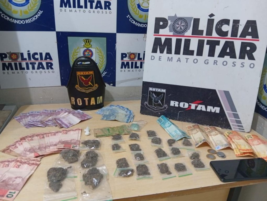 Rotam prende mãe e filha por tráfico de drogas e apreende entorpecentes e dinheiro