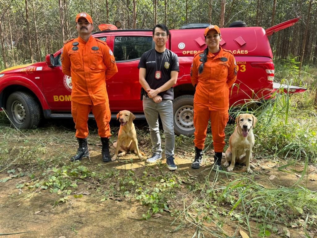 Bombeiros usam cão de busca e localizam corpo enterrado em Diamantino