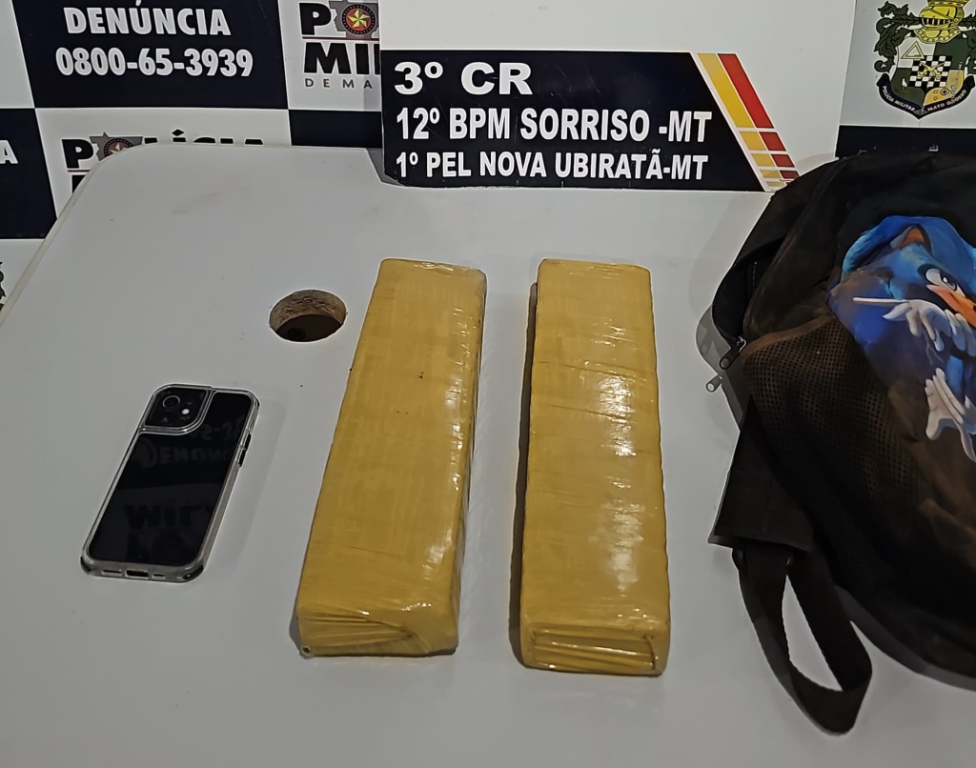 Polícia Militar prende homem faccionado com três quilos de maconha em Nova Ubiratã