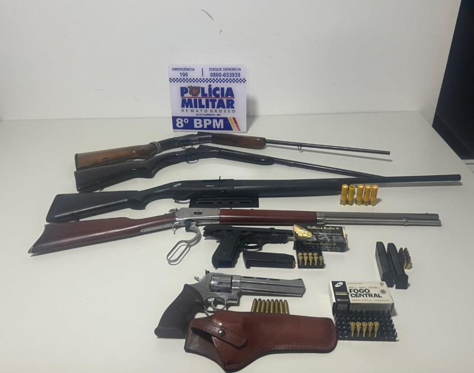 Polícia Militar evita feminicídio e apreende seis armas de fogo em Alta Floresta