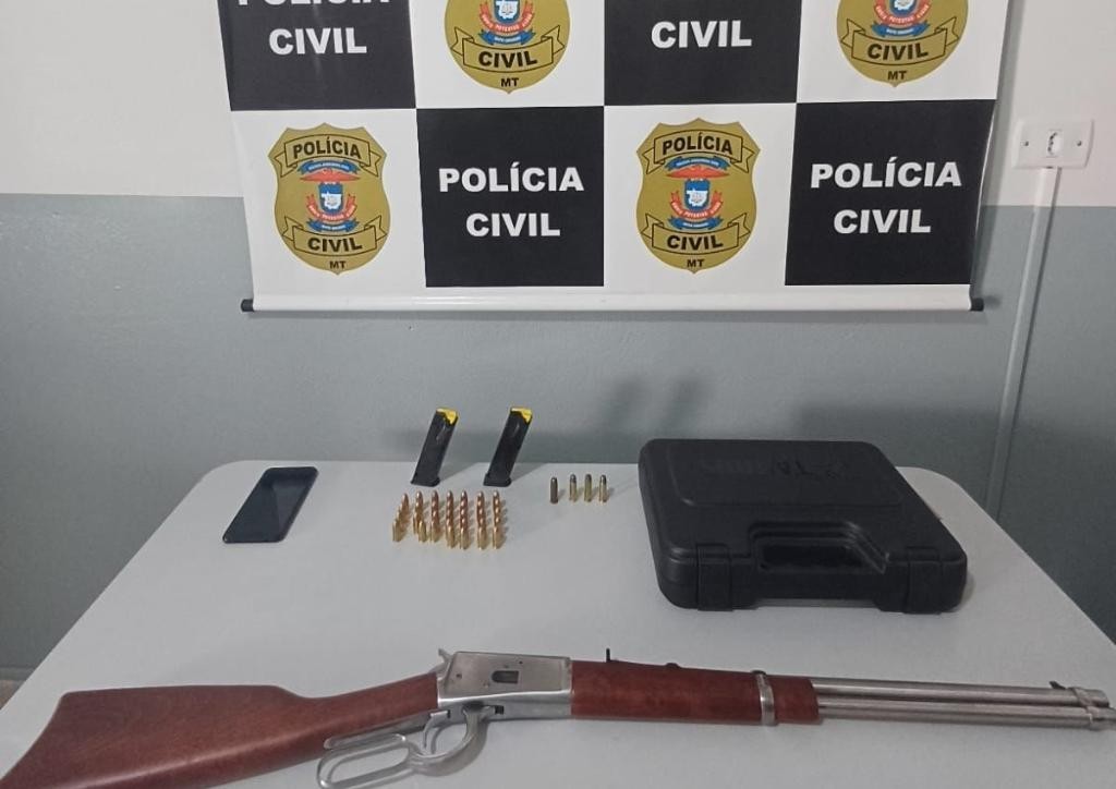 Polícia Civil apreende arma de fogo com suspeito de violência doméstica em Alta Araguaia