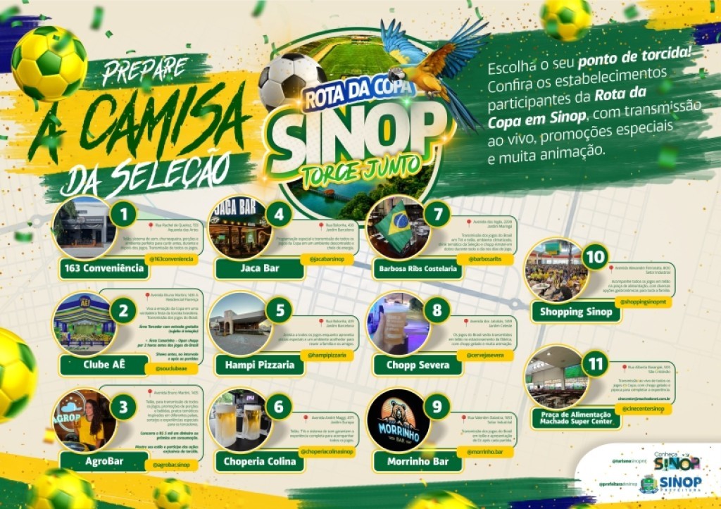 Prefeitura lança Rota da Copa com opções de entretenimento para moradores e visitantes em Sinop