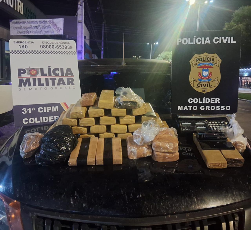 Ação integrada da PM e PJC apreende 32 quilos de entorpecentes em Colíder