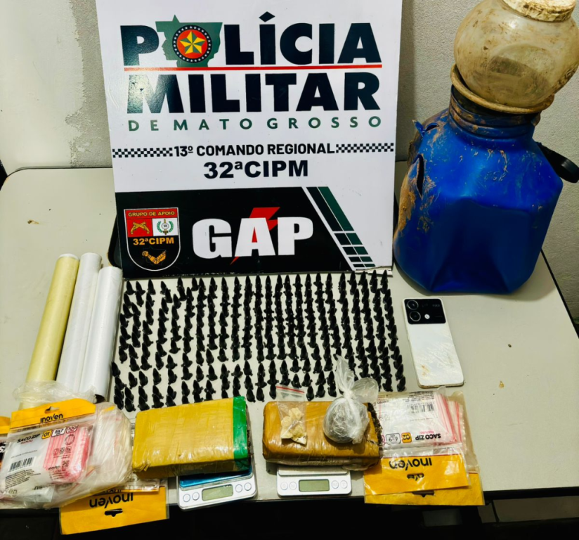 PM prende faccionado com drogas e máquinas caça-níqueis em Nova Xavantina