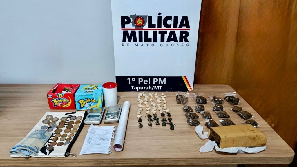 Polícia Militar prende mulher e apreende adolescente por tráfico de drogas em Tapurah