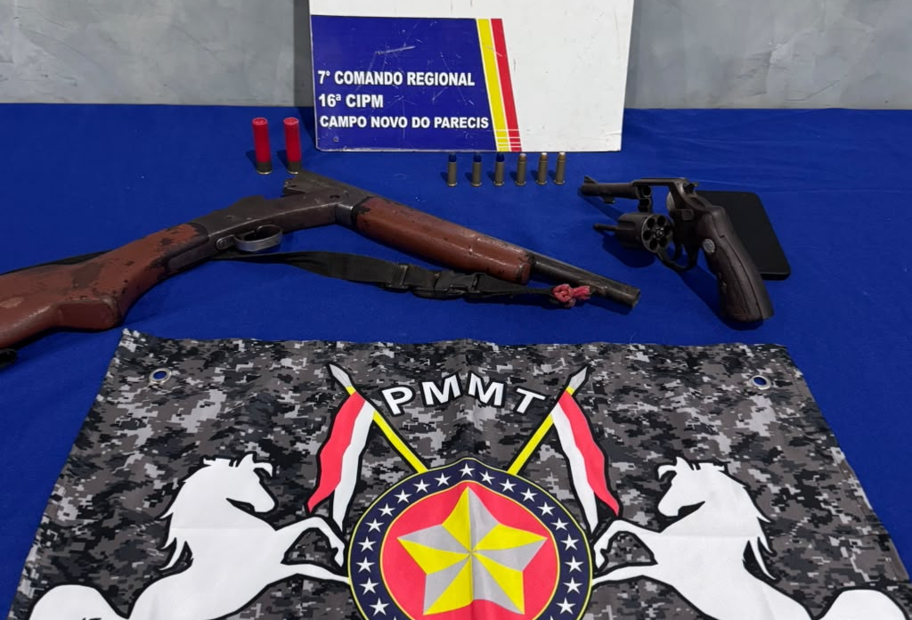 Cavalaria da PM prende faccionado com armas de fogo em Campo Novo do Parecis