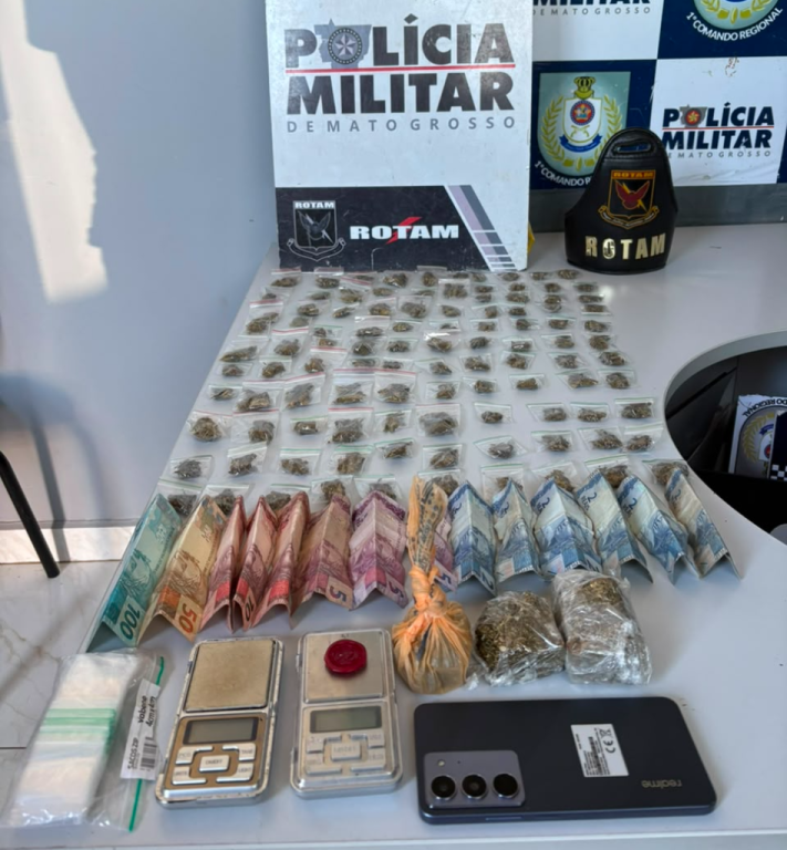 Rotam apreende mais de 100 porções de entorpecentes e prende mulher por tráfico
