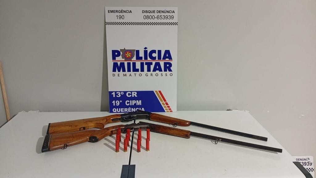 Polícia Militar prende homem com duas espingardas e munições em Querência