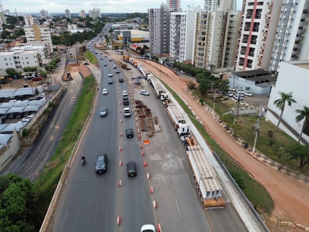 Trânsito na Avenida Miguel Sutil será interrompido neste fim de semana para lançamento de vigas de viaduto