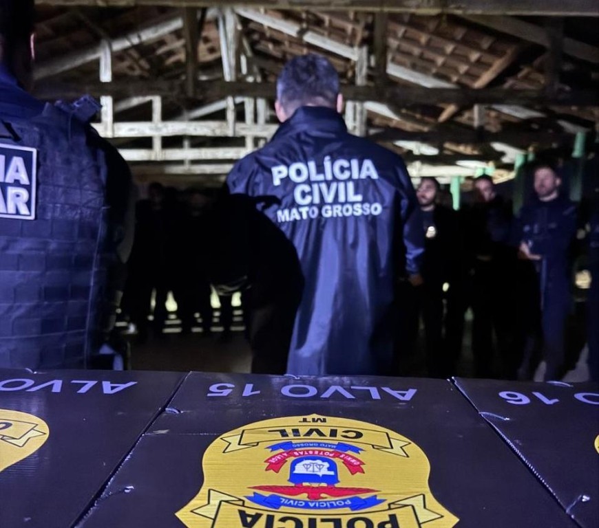 Polícia Civil mira grupo criminoso envolvido com tráfico de drogas, comércio de armas e apoio logístico ao crime no oeste de MT