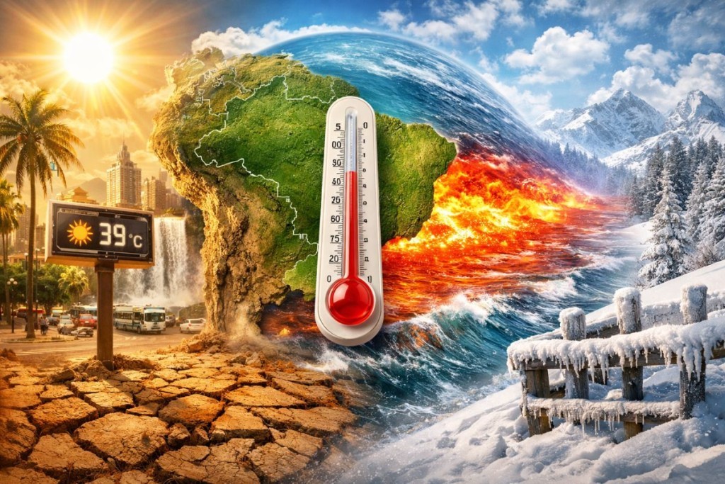 Tempo seco no Centro-Oeste, frio no Sul e chuvas no Norte e Nordeste